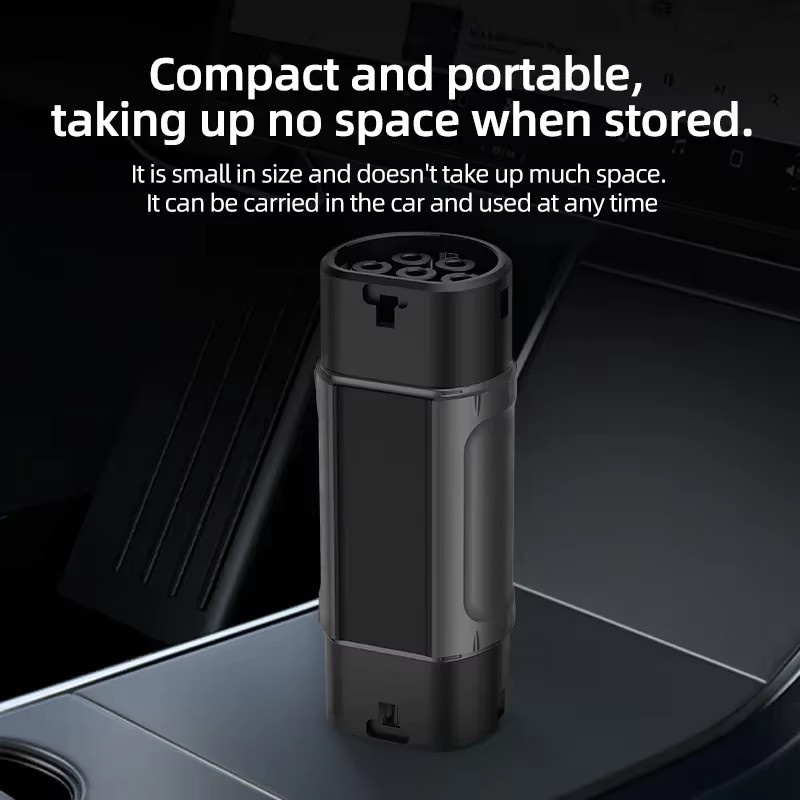 ROMADA EV-Ladegerät-Adapter GBT/20234 auf Typ2/SAE J1772 Typ1/Tesla NACS in Schwarz für Elektrofahrzeuge mit 3,5 kW bis 7 kW Leistung - Bild 3