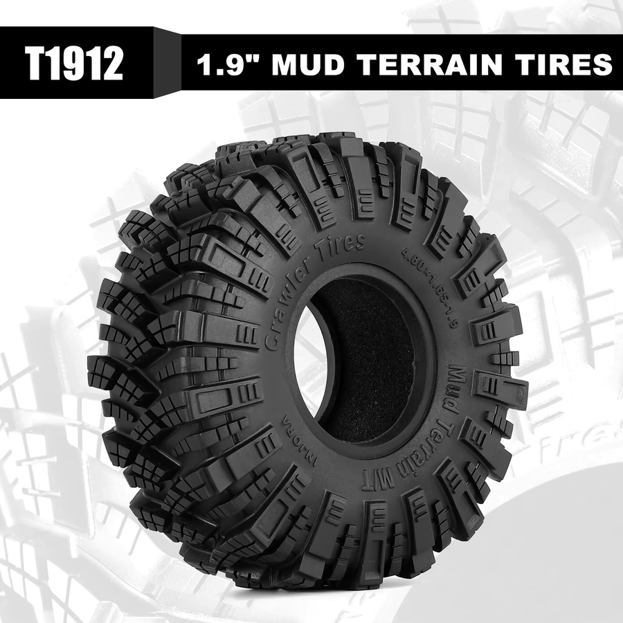INJORA S5 Kraken Claw 1,9" 4,75" OD M/T Reifen, 4-teiliges Set - Bild 3