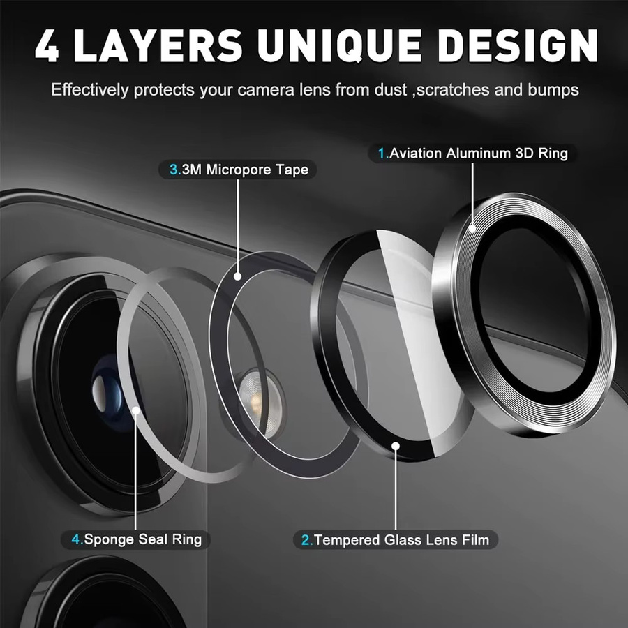 Samsung Ultra-HD Kameraschutzring aus gehärtetem Glas und Metall für Samsung Galaxy Z Flip Fold 7 6 5 4 3 in Silber und Multicolor - Bild 1