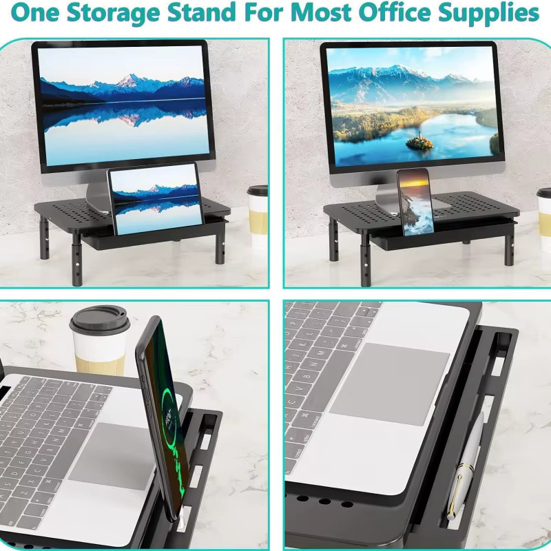 Monitor Erhöhung und Laptop Stand für Schreibtisch in Schwarz - Bild 3