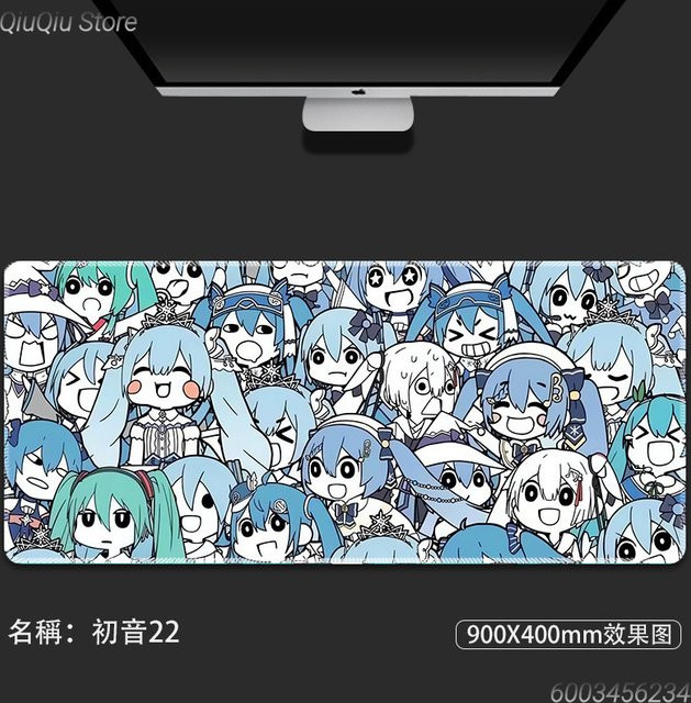 Hatsune Miku Anime Gaming-Mauspad Rutschfeste Schreibtischunterlage in Multicolour für PC und Laptop - Bild 1
