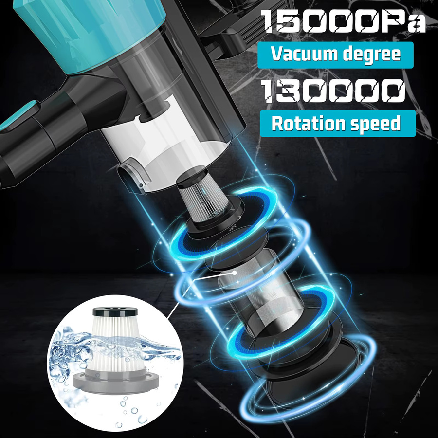 Kabelloser Handstaubsauger mit 93W bürstenlosem Motor, 30KPa starker Saugkraft und waschbarem HEPA-Filter für Tierhaare und Bodenreinigung - Bild 7