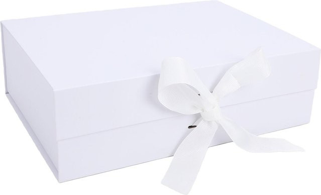 Fishine Geschenkbox mit Magnetverschluss und Band in Weiß für Schmuck oder Parfüm - Bild 1