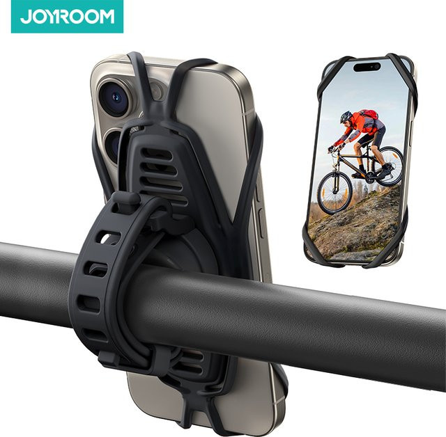 Joyroom Premium Fahrrad Handyhalterung Universal Lenkerhalterung für 4-7 Zoll Smartphones, Schwarz - Bild 1