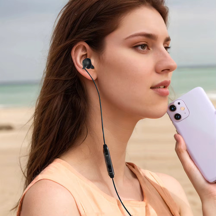 ALLOYSEED In-Ear Kopfhörer mit 3,5-mm-Jack und USB-C Anschluss, Einseitige Ohrhörer in Schwarz - Bild 2