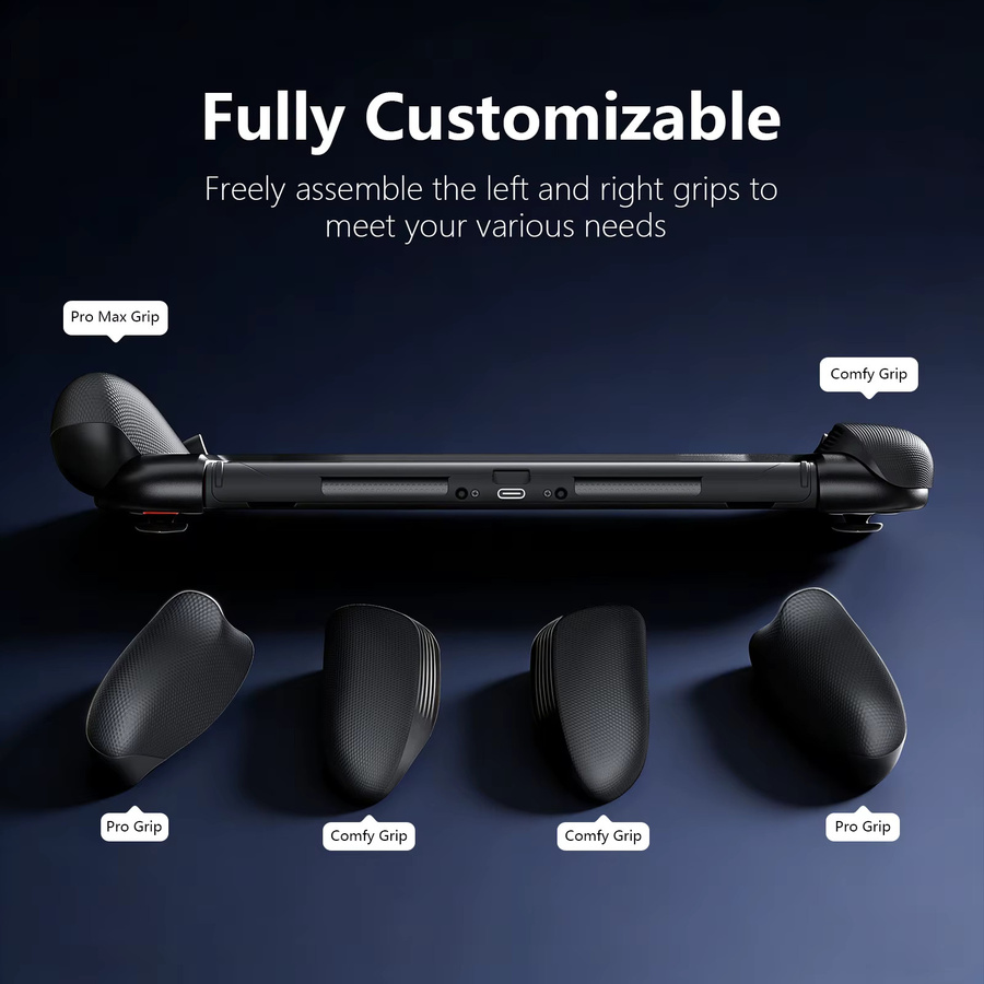 GAMWING Ergonomischer Hartschalen-Griff mit austauschbaren Griffen für Nintendo Switch in Schwarz - Bild 4