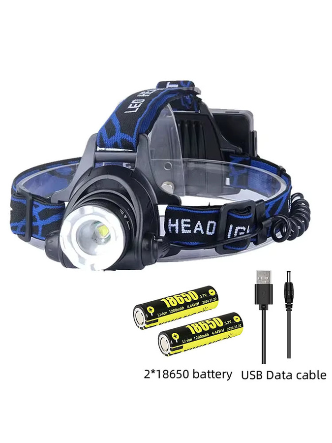 BALDR LED-Stirnlampe in Schwarz, wiederaufladbare Arbeitsstirnlampe mit USB, zoombar und wasserdicht für Garten und Outdoor-Einsätze - Bild 7