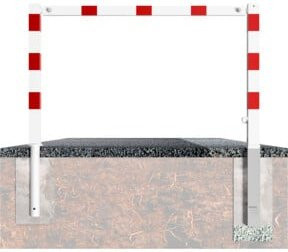 Schake Wegesperre mit Dreikantverschluss, schwenkbar, Weiß/Rot, Breite: 2,00 m - Bild 1