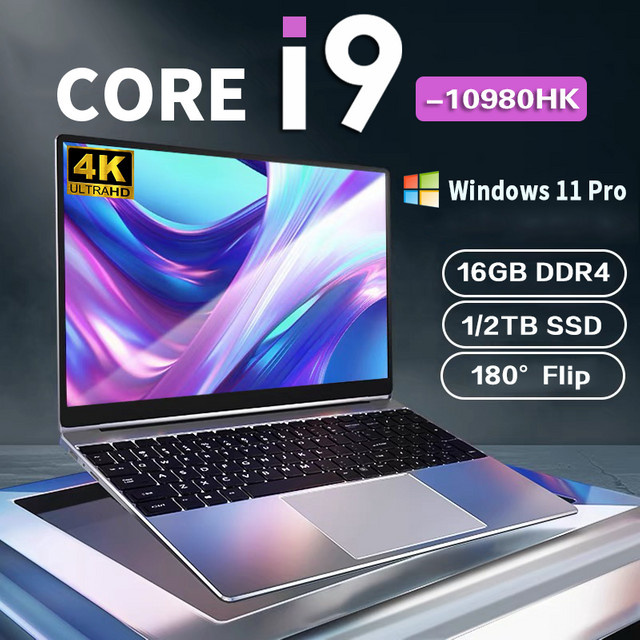 FUCHU Laptop mit Intel Core i9-10980HK, 16GB RAM, 500GB SSD, 14,1 Zoll Display, Windows 11 Pro, Silber - Bild 1
