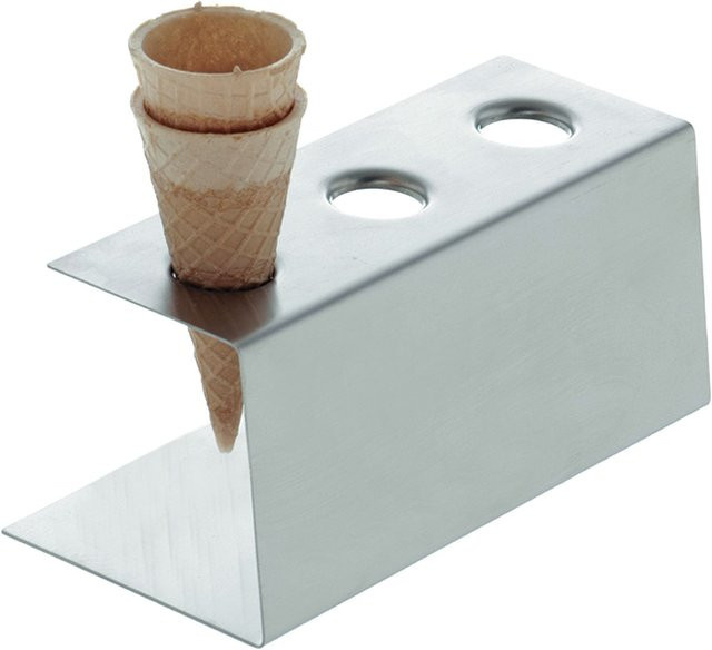 Schneider Eistütenhalter aus Edelstahl in Silber, B/T/H: 9,5 x 20 x 8,5 cm - Bild 1