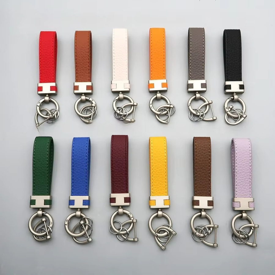 SAISLERWELL Schlüsselanhänger, Leder, Litschi-Muster, Unisex - Bild 2