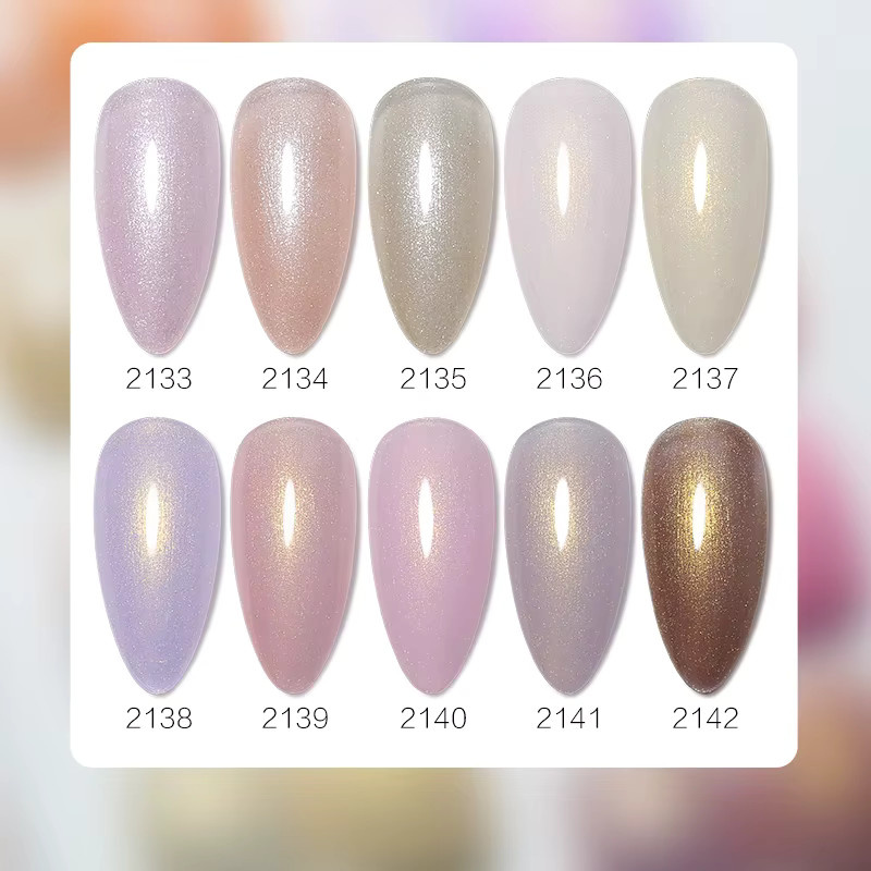 Clou Beaute Nagellack, Iridescent Pearl Effect Glitter Color Gel, Schimmernd - Bild 1