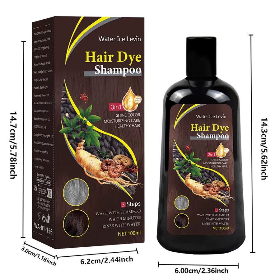 Water Ice Levin Haarfärbeshampoo 3 in 1, Braun, 100 ml, Damen - Bild 4