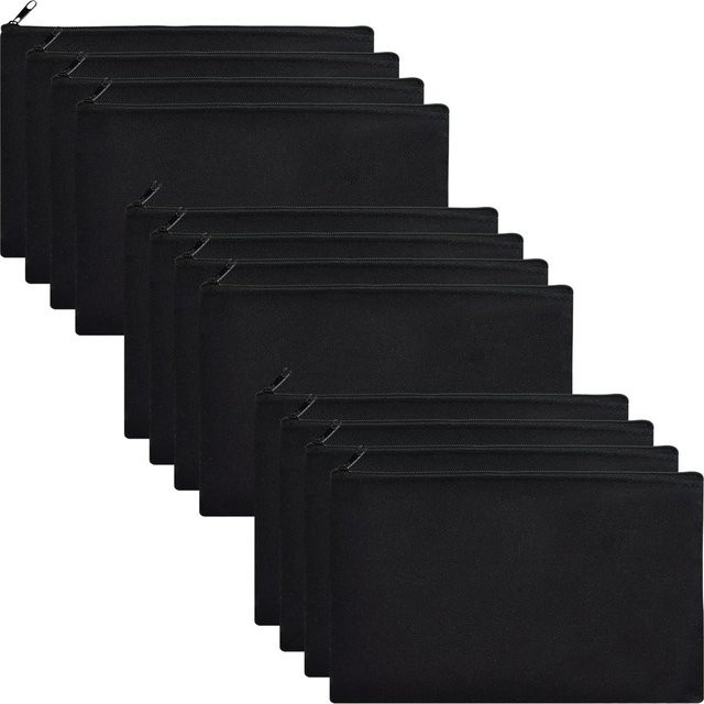 6er-Pack Canvas-Einkaufstaschen aus Baumwolle in Weiß und Schwarz für DIY-Projekte und Sublimation, B/H: 21,0 x 21,0 cm - Bild 1