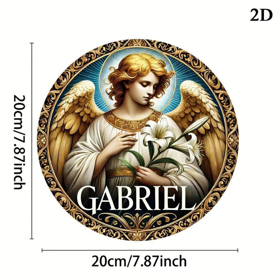 Potdemiel Runde Aluminium-Wandkunst Angel, Mehrfarbig, Durchmesser: 19,81 cm - Bild 2