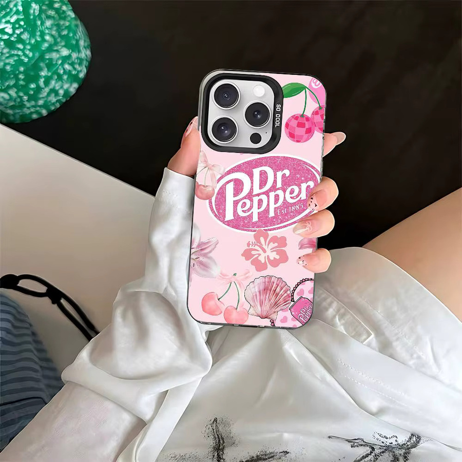 Cherry Drink D-Dr-P-Pepper Handyhülle für iPhone 11 bis iPhone 17 Pro Max stoßfest in Silber - Bild 4