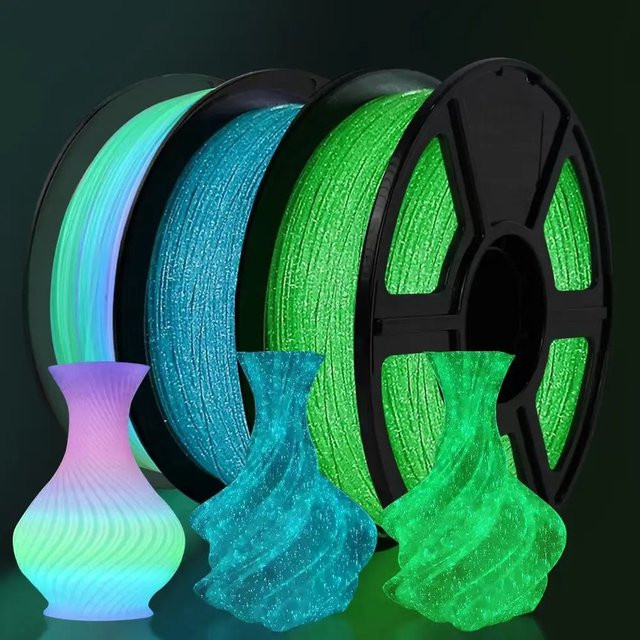 SKDK PLA 3D-Drucker-Filament 1,75mm Leuchtende Sterne Blau Nachtleuchtend 1kg - Bild 1