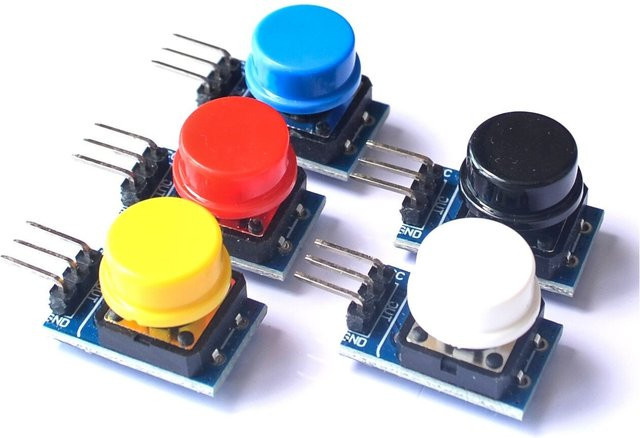 Si Tai&SH Schlüsselmodul Set mit Hut 5 Stück, Multicolour, 12 x 12 mm, Touch-Schalter für Arduino oder Raspberry Pi 3 - Bild 1