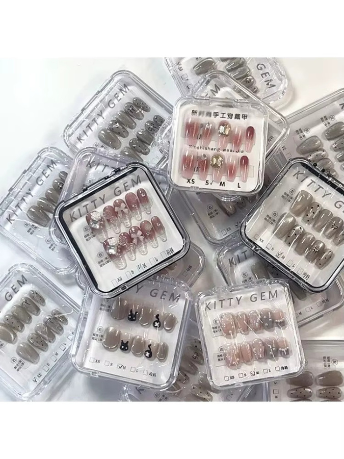 JUMEWZC Press-On-Nagelaufbewahrungsboxen aus Acryl, transparent, 10 Stück - Bild 2