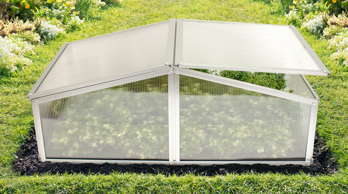 Vitavia Frühbeet Gaia XS in Silber mit Polycarbonat-Abdeckung, B/T/H: 100 x 60 x 39 cm - Bild 2