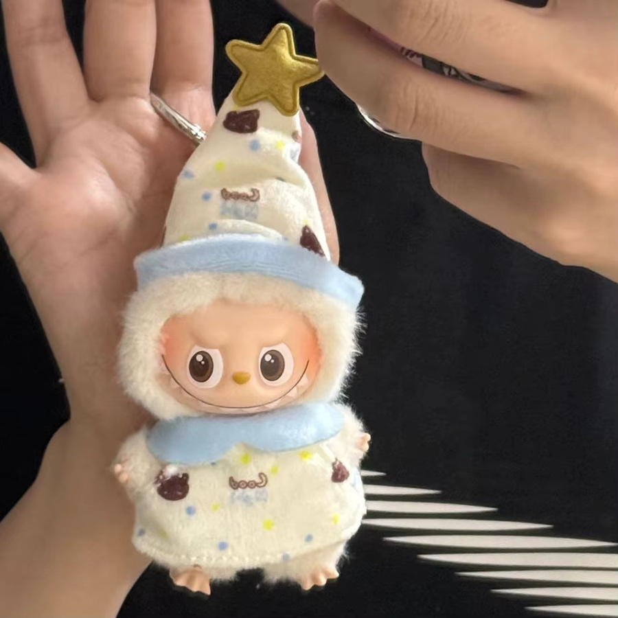 Labubu Mini Pyjamas Kleidung Cartoon Overalls mit Hut, Zubehör, Bunt / Mehrfarbig - Bild 3