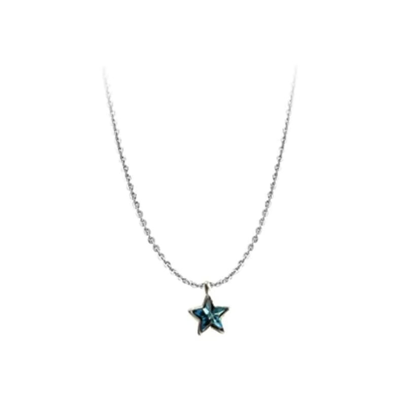 GaGa-Duck Halskette, 925 Silber, blauer Kristall, Stern, Damen - Bild 3