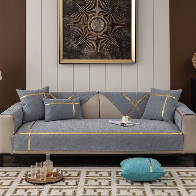 Super Six Jacquard Sofakissenbezug Phnom Penh in Grau, B/T/H: 70 x 70 x 0 cm - Bild 1