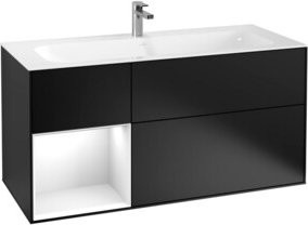 V&B Waschtischunterschrank Finion mit Wandbeleuchtung, Farbe: Weiß lackiert, B: 119,6 cm, T: 49,8 cm - Bild 1