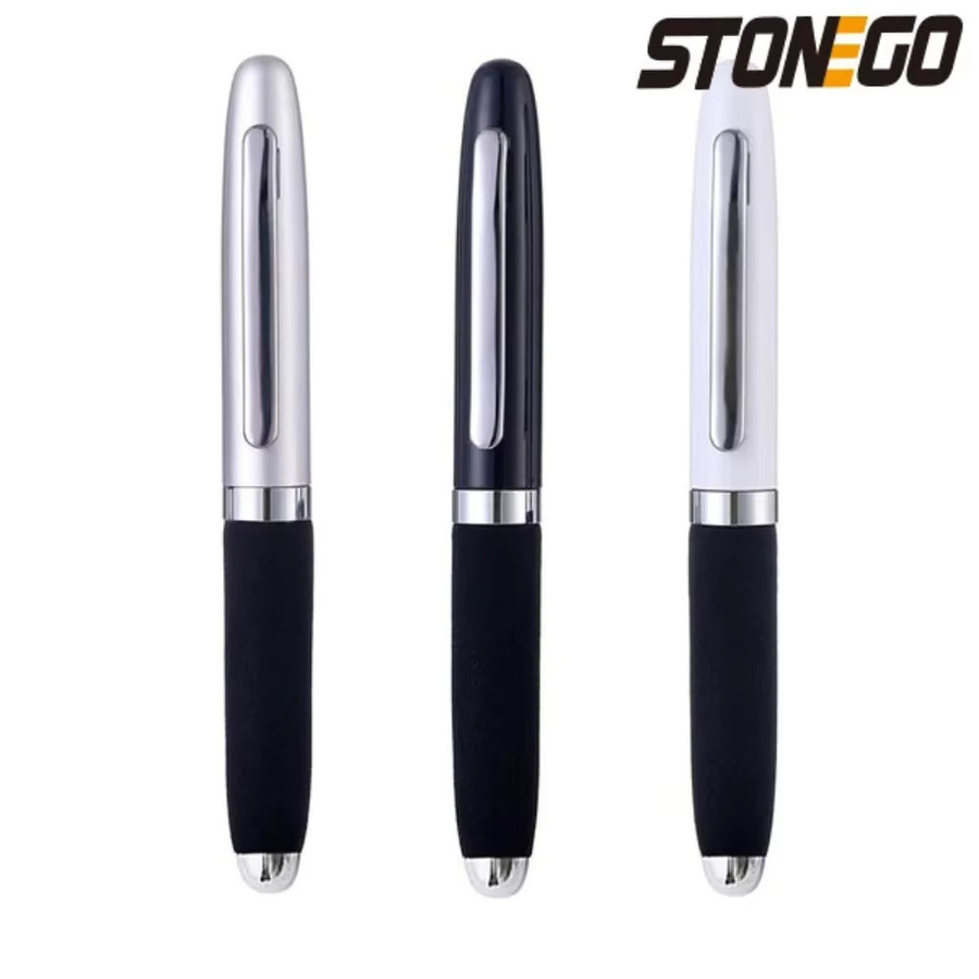 STONEGO Mini Metall Tintenroller in Silber für Büro und Schule - Bild 2
