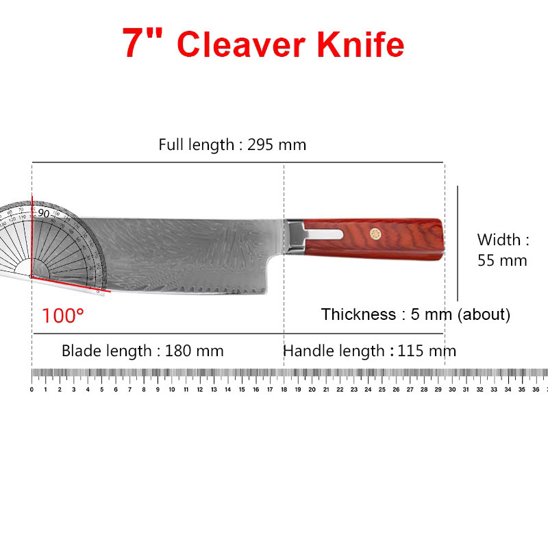 InLeung Damast-Küchenmesser zum Entbeinen, handgeschmiedetes Allzweckmesser mit Holzgriff für Fleisch und Obst - Bild 2