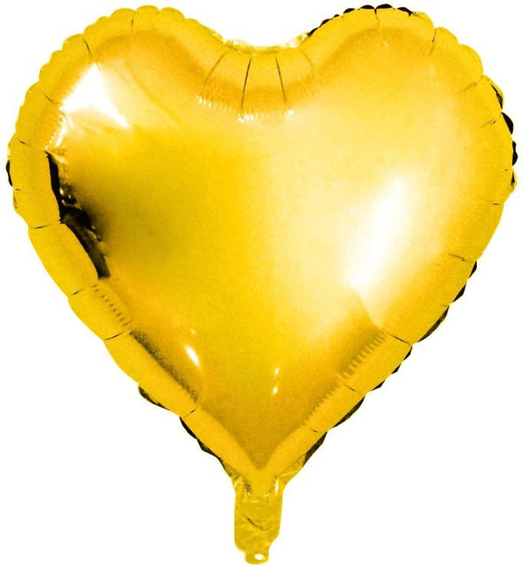 Rico Design Folienballon in Herzform, Farbe Gold, Durchmesser: 36 cm - Bild 1