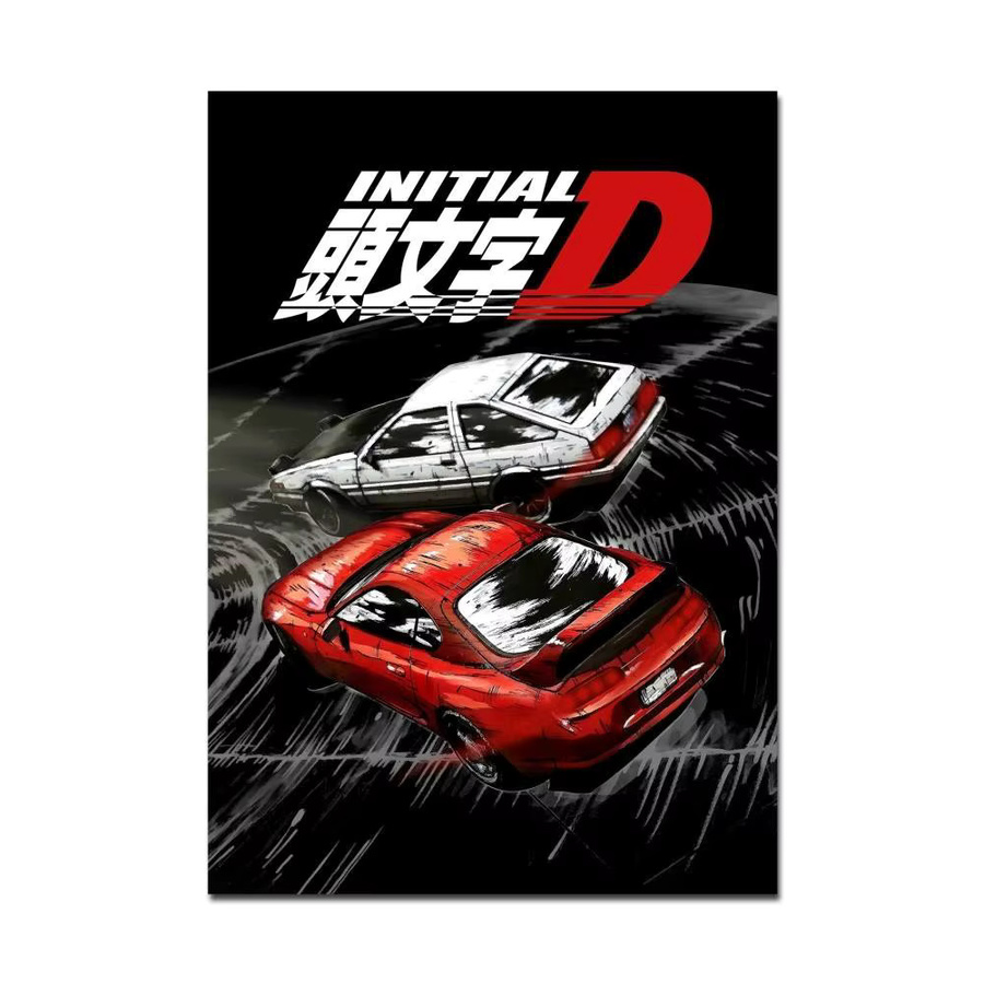 Initial D Anime Selbstklebendes Kunstposter von Rastar in Multicolor auf Whitepaper - Bild 6