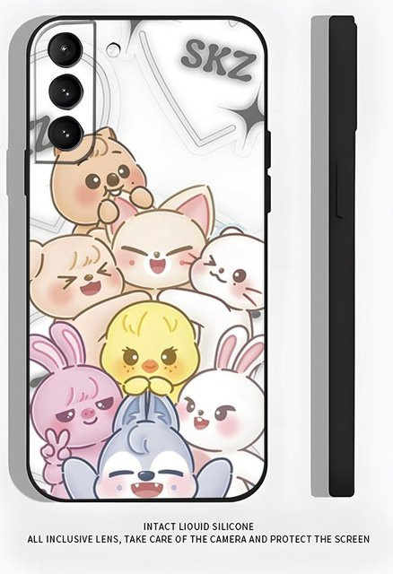 Stoßfeste Kpop S-Stray Kinder Handyhülle als Softcover für Samsung A25 A13 A33 5G A54 A36 A35 A56 A52 A14 in Schwarz und Multicolour - Bild 1