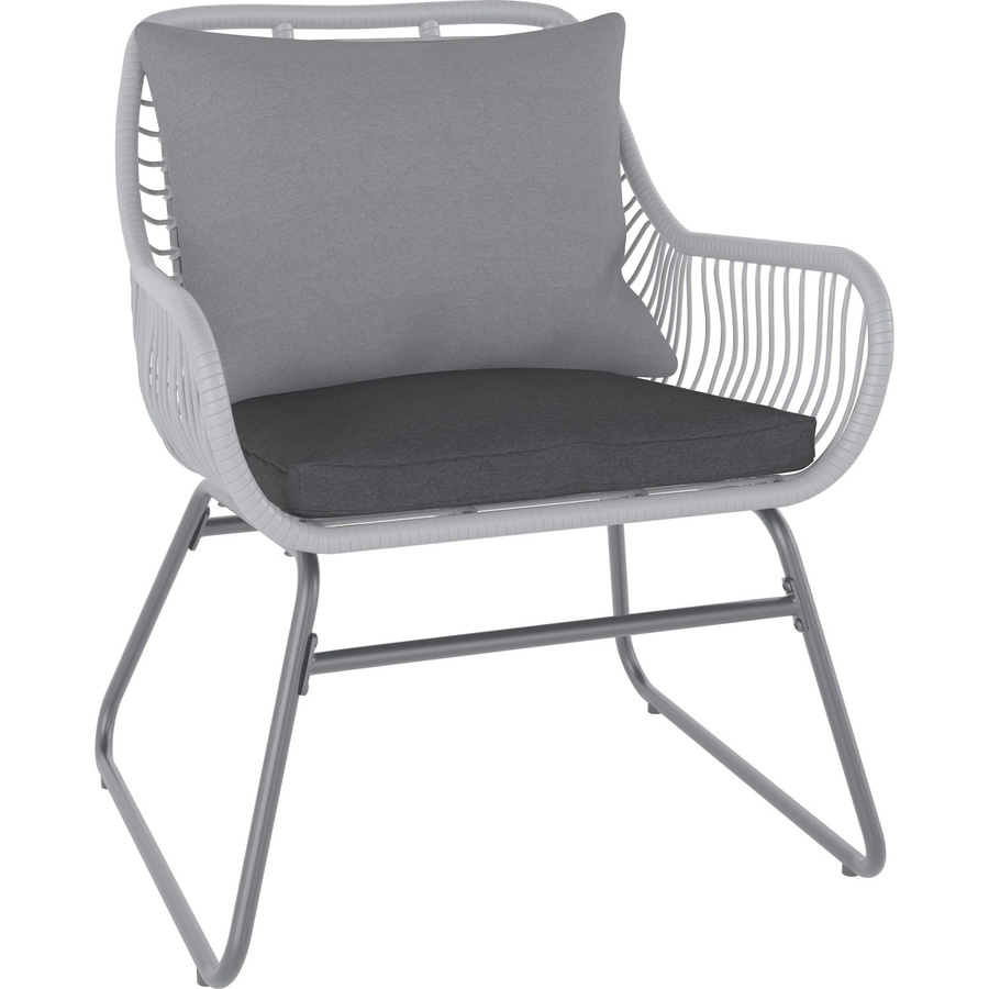 Ersatz-Sitzkissen für Balkon-Sessel Willmar in Anthrazit/Grau aus Polyspun mit Schaumstofffüllung - Bild 1