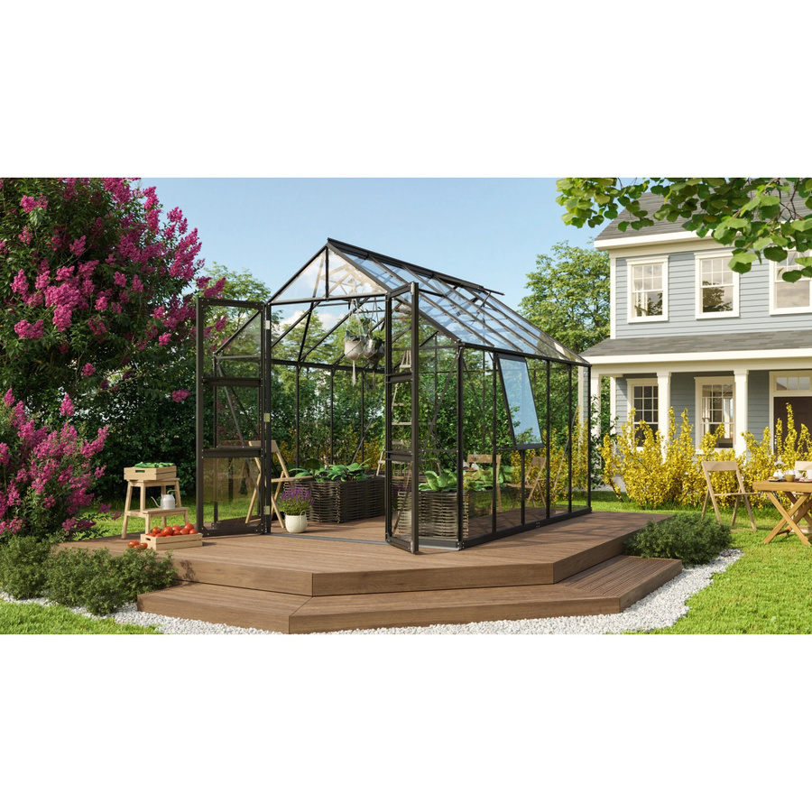 Vitavia Gewächshaus Olymp 8300 in Schwarz mit Einscheibensicherheitsglas, B: 257 cm, T: 325 cm, 8,3 m² - Bild 3