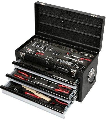KS Tools CHROMEplus Universal-Werkzeug-Satz 99-teilig, 1/4 Zoll und 3/8 Zoll, Silber - Bild 1