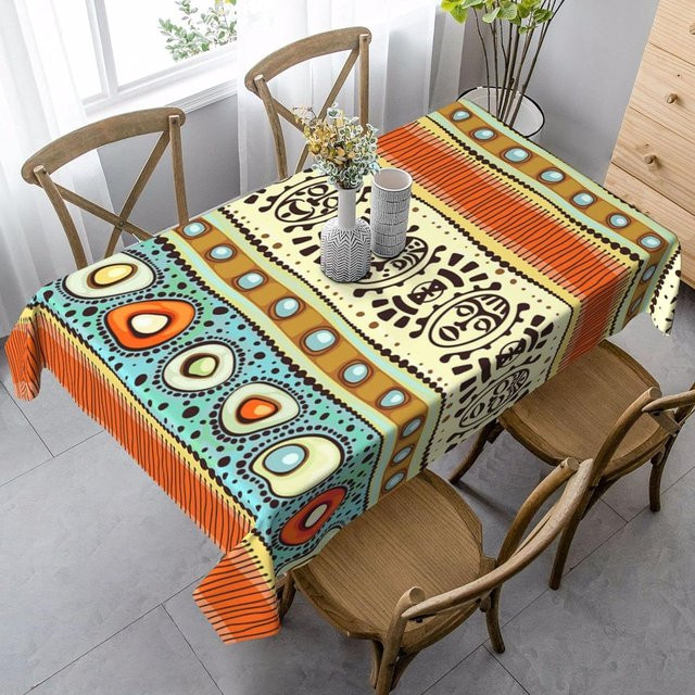 Rechteckige Tischdecke von JMG Household Supplies mit afrikanischem Ethno-Print in Multicolour, B/B/H: 140 x 240 cm - Bild 1