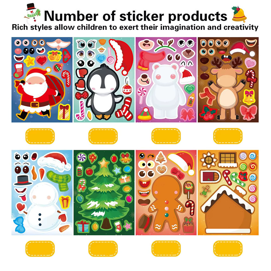 Charile Kawaii Weihnachten Puzzle Aufkleber, 8/16 Blatt - Bild 3