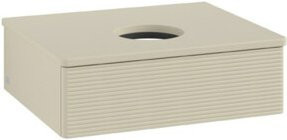 V&B Waschtischunterschrank Antao mit Frontstruktur in Grau Lack, B/T/H: 60 x 50 x 19 cm - Bild 1