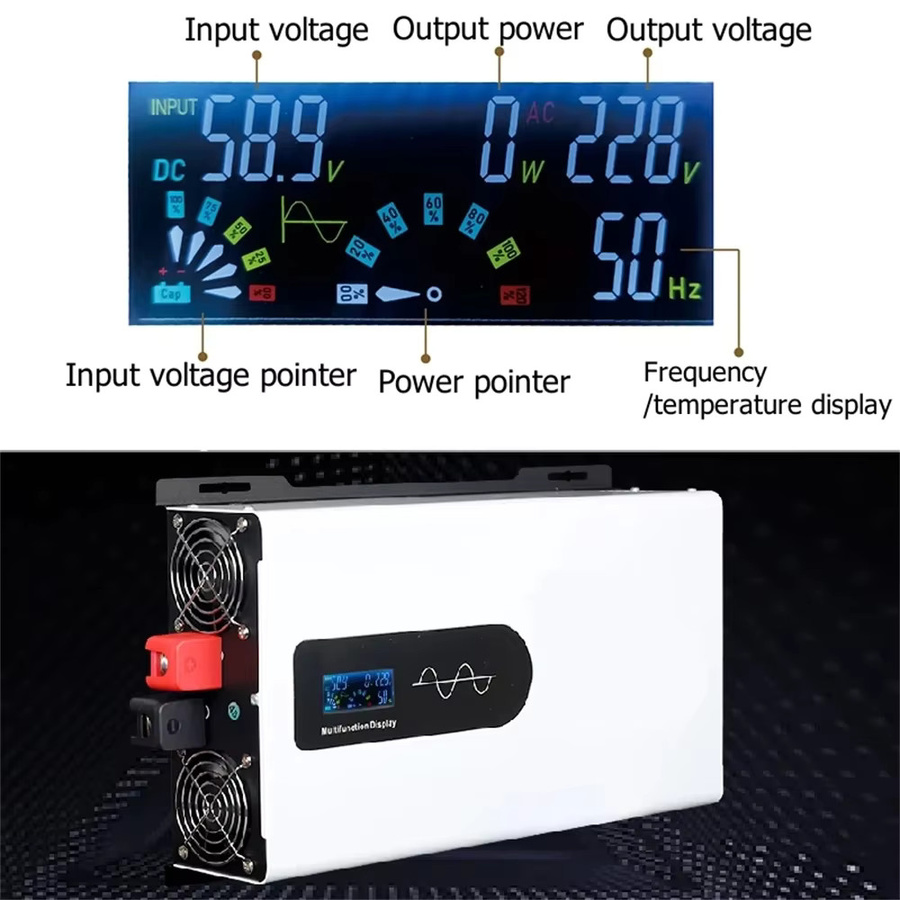 Reiner Sinuswellen-Wechselrichter für Solar-Off-Grid-Systeme 12V 24V 48V 60V zu AC 220V 110V mit 8000W bis 12000W Leistung für Auto und Stromversorgung - Bild 2