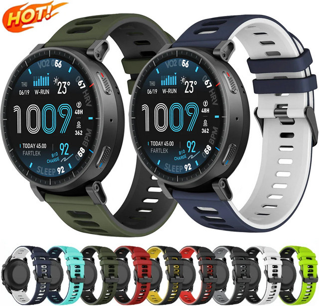 Amazfit Uhrenarmband Silikon, 22mm 20mm, multicolour - Bild 1