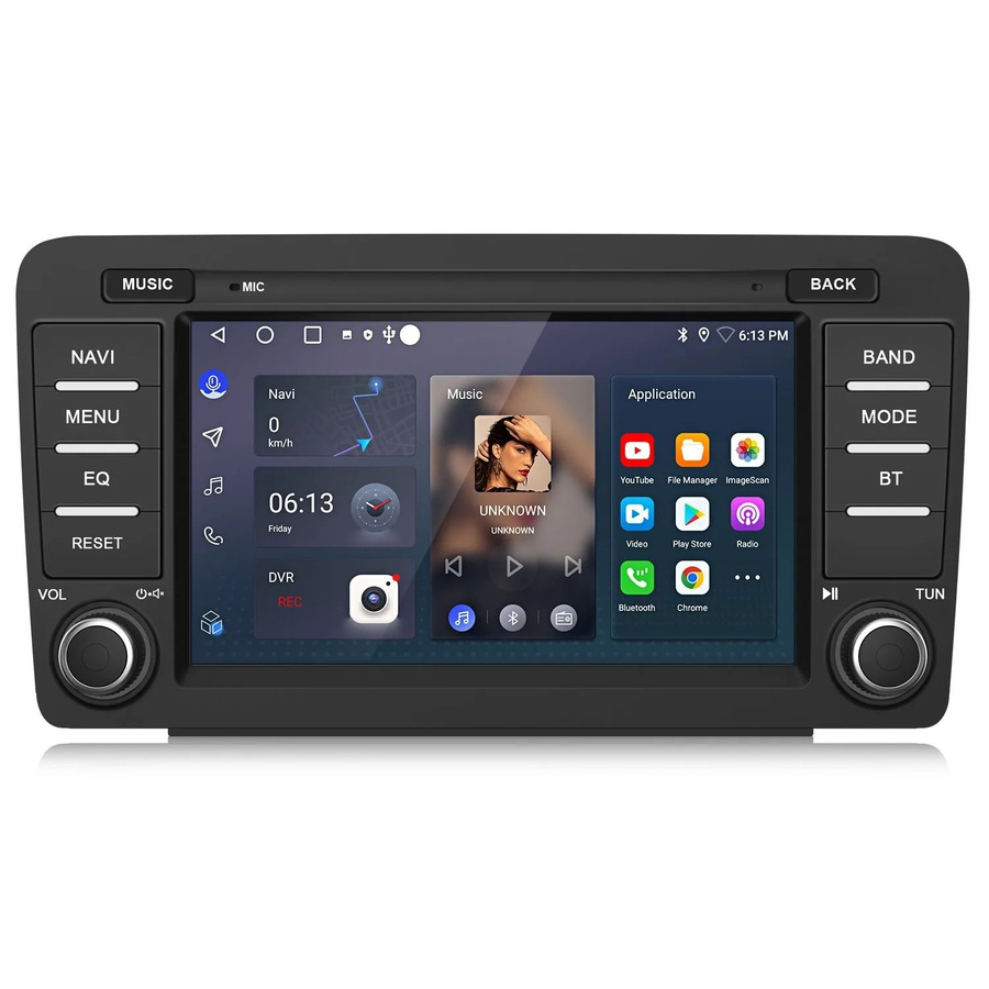 Junsun Android Autoradio mit 8 Zoll Display, 2 GB RAM und 64 GB Speicher, Schwarz, für Skoda Octavia Mk2, Yeti und Rapid, inklusive Wi-Fi und GPS - Bild 2