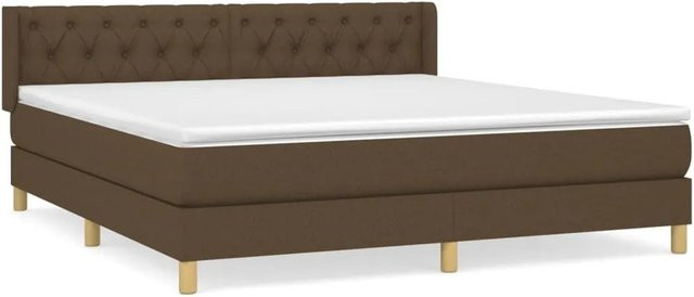 vidaXL Boxspringbett Hybrid mit Matratze und Kopfteil Dunkelbraun B: 160 cm, H: 203 cm, T: 78 cm - Bild 1