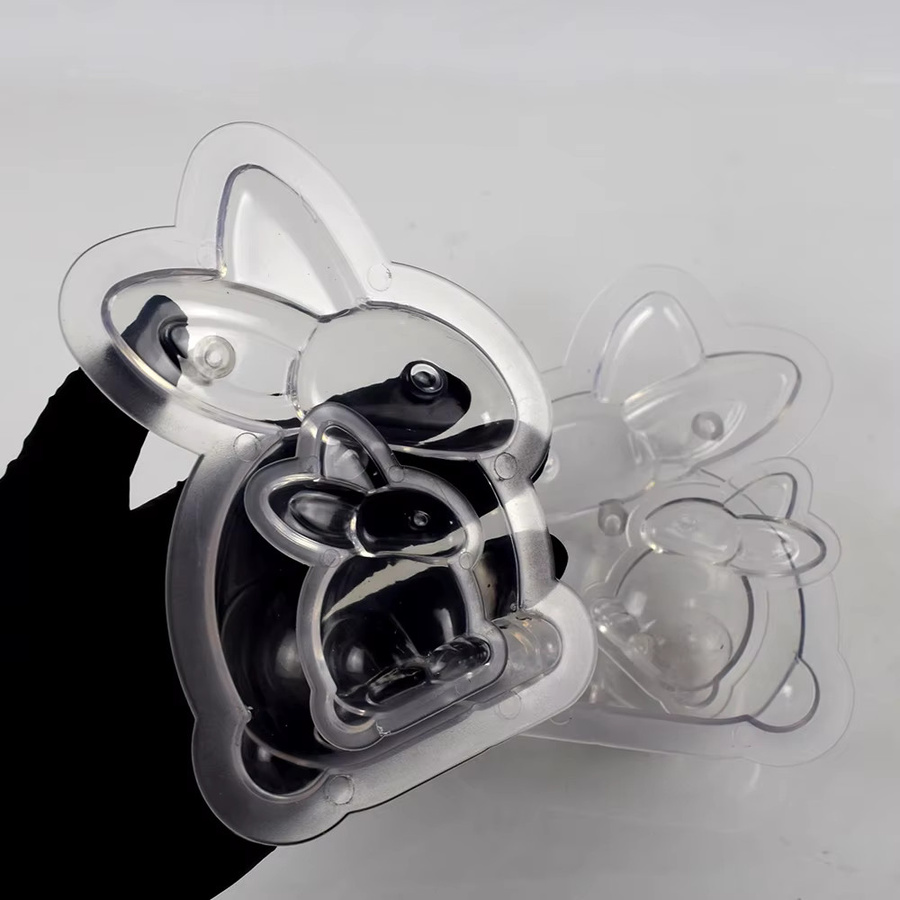 ALICAKE 2er Set 3D Kaninchen Schokoladenform aus transparentem Polycarbonat für Osterhasen und Süßigkeiten - Bild 5