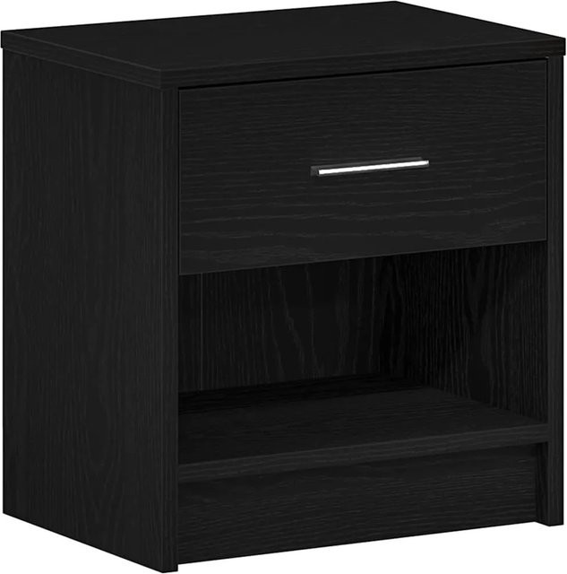 vidaXL Nachttisch mit Schublade Schwarz B/T/H: 39 x 28 x 41 cm - Bild 1