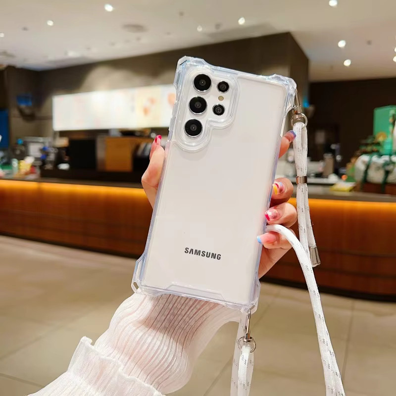 Stoßfeste Samsung Galaxy Hülle mit Lanyard-Kordel und Umhängetasche, transparent, passend für Galaxy S26 Ultra, S25 FE, S24 Plus und S23 - Bild 3