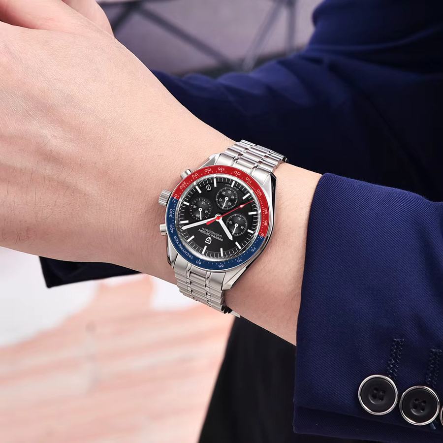 PAGANI DESIGN Chronograph, Quarz, Edelstahl, Schwarz, Herren - Bild 2