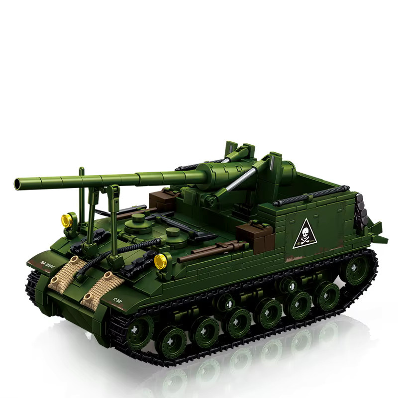 HYMILENARIO M40 Kanonenwagen Modell Bausatz aus Bausteinen in Grün - Bild 2