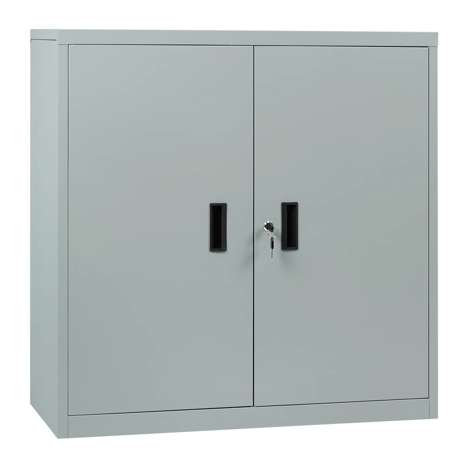 WOLTU Abschließbarer Aktenschrank aus Metall in Grau, Modernes Regal mit höhenverstellbaren Einlegeböden und Scharniertüren für Home-Office und Büro - Bild 1