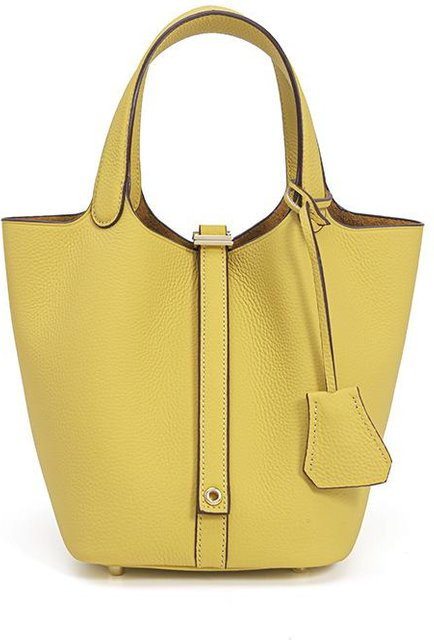 StrideBox Beuteltasche Rindsleder, beige, 22cm, Damen - Bild 1